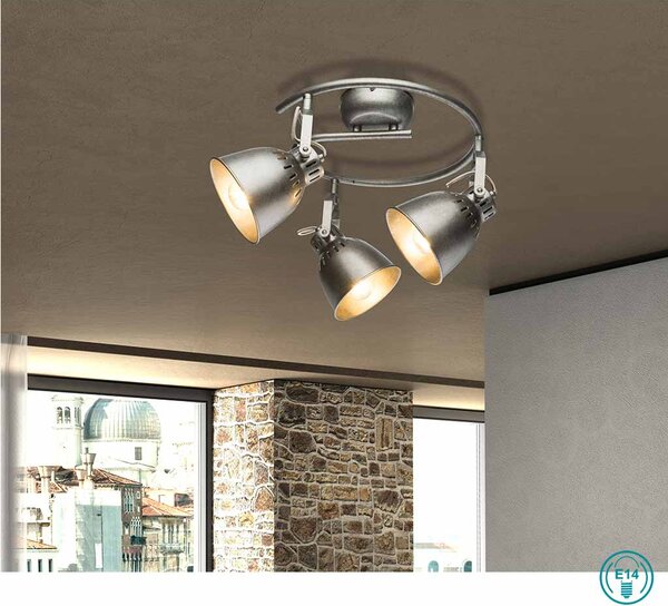 Φωτιστικό Οροφής Globo Lighting Hernan 54651-3 Νίκελ Αντικέ