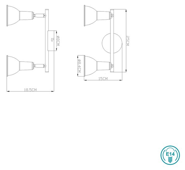 Φωτιστικό Οροφής Globo Lighting Caldera 54648-2 Λευκό