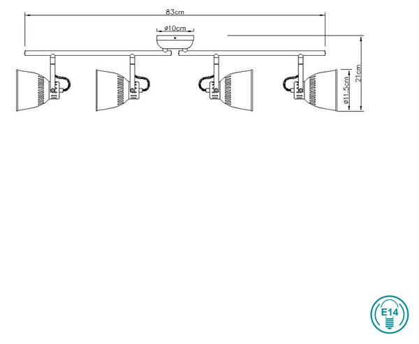 Φωτιστικό Οροφής Globo Lighting Hernan 54651-4 Νίκελ Αντικέ