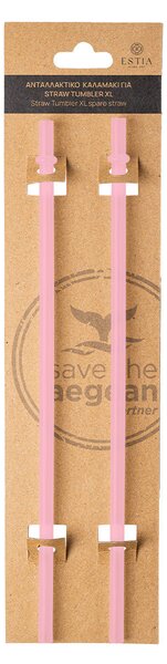 Ανταλλακτικά Καλαμάκια (Σετ 2τμχ) Estia Tumbler XL 900ml Blossom Rose 01-32289