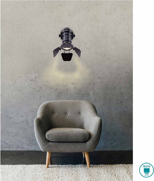 Απλίκα Globo Lighting Egon 54650-1B Μαύρο