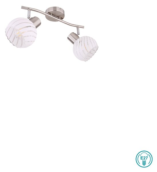 Φωτιστικό Οροφής Globo Lighting Willy 54025-2 Νίκελ Ματ