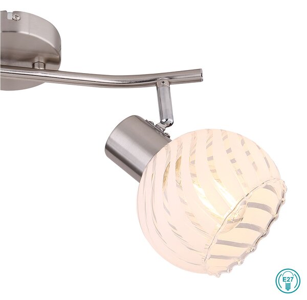 Φωτιστικό Οροφής Globo Lighting Willy 54025-2 Νίκελ Ματ