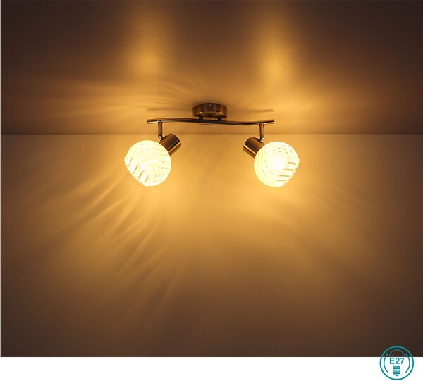 Φωτιστικό Οροφής Globo Lighting Willy 54025-2 Νίκελ Ματ