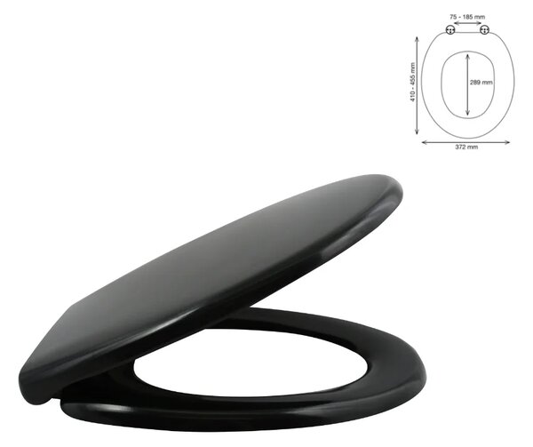 Καπάκι Λεκάνης Soft Close (45x37) Spirella Easy Clip Black