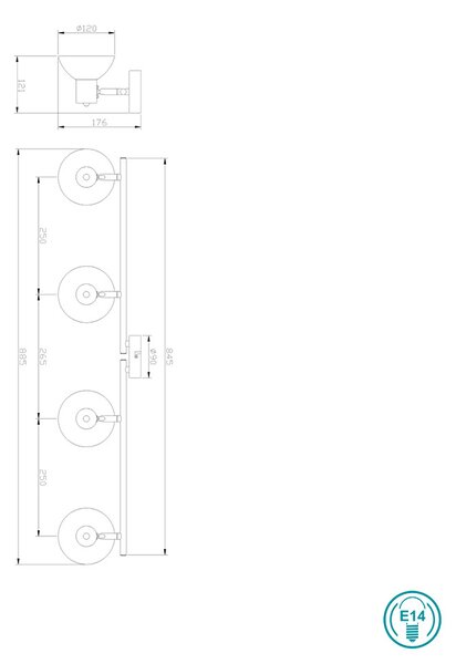 Φωτιστικό Οροφής Globo Lighting Lotte 54001-4 Μαύρο