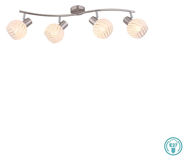 Φωτιστικό Οροφής Globo Lighting Willy 54025-4 Νίκελ Ματ