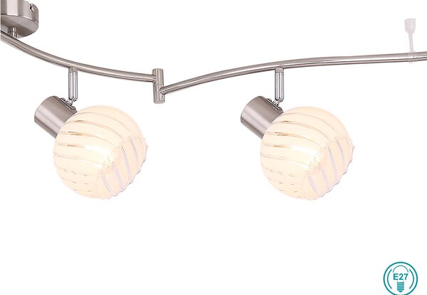 Φωτιστικό Οροφής Globo Lighting Willy 54025-6 Νίκελ Ματ