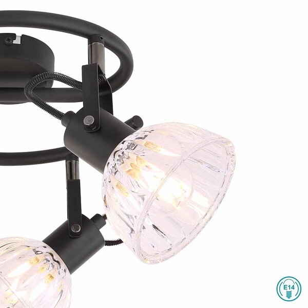 Φωτιστικό Οροφής Globo Lighting Vernole 54304-3 Μαύρο