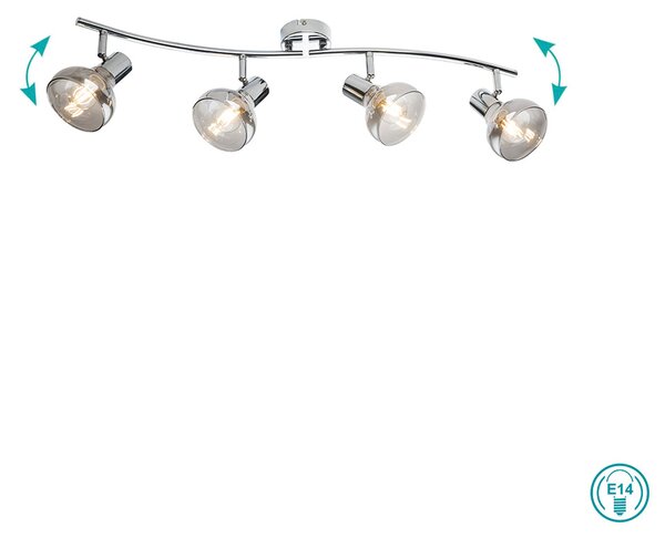 Φωτιστικό Οροφής Globo Lighting Lothar 54921-4 Χρώμιο