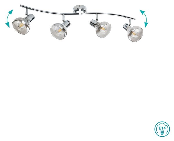 Φωτιστικό Οροφής Globo Lighting Lothar 54921-4 Χρώμιο