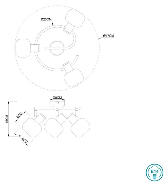 Φωτιστικό Οροφής Globo Lighting Pallo 54303-3