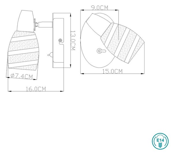 Απλίκα Globo Lighting Roy 54985-1 Χρώμιο