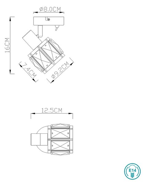 Απλίκα Globo Lighting Kris 54356-1 Νίκελ Ματ