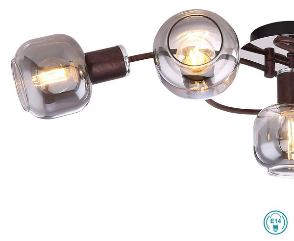 Φωτιστικό Οροφής Globo Lighting Pallo 54303-5 Αντικέ