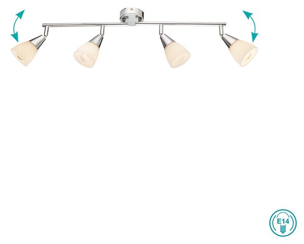 Φωτιστικό Οροφής Globo Lighting Tadeus 54919-4 Χρώμιο