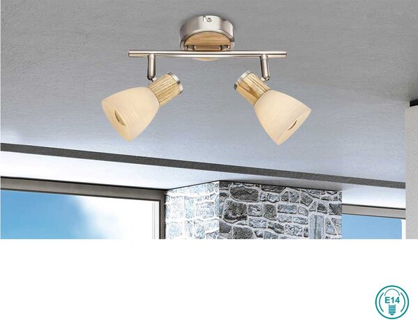 Φωτιστικό Οροφής Globo Lighting Gylfi 54352-2 Νίκελ Ματ