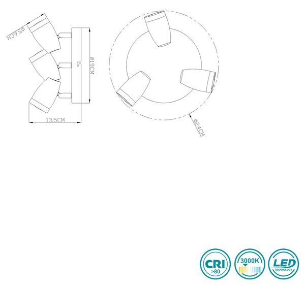 Φωτιστικό Οροφής Globo Lighting Minou 56109-3 Λευκό