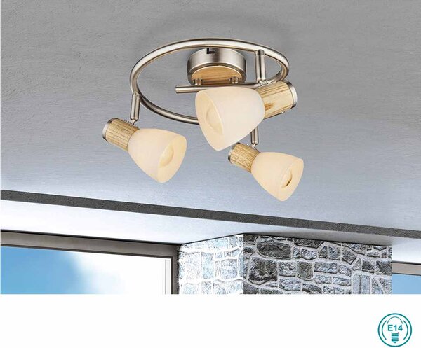 Φωτιστικό Οροφής Globo Lighting Gylfi 54352-3 Νίκελ Ματ