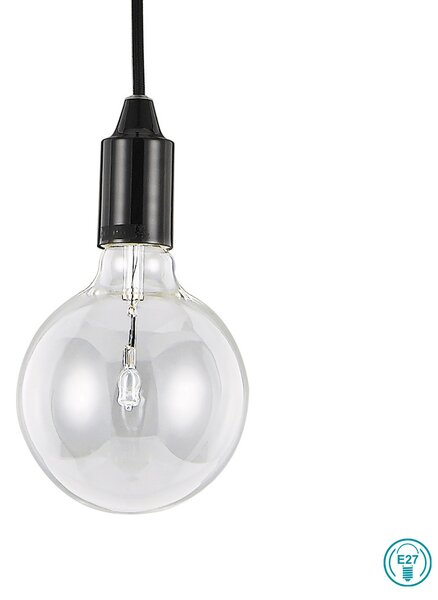 Φωτιστικό Κρεμαστό Ideal Lux Edison 113319 Μαύρο