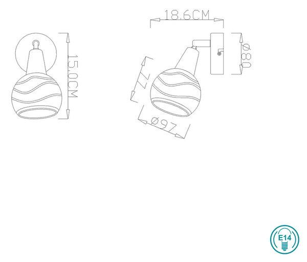 Απλίκα Globo Lighting Elliott 54341-1 Νίκελ Ματ