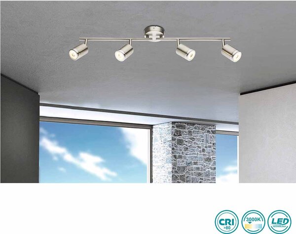 Φωτιστικό Οροφής Globo Lighting Comore 56958-4 Νίκελ Ματ