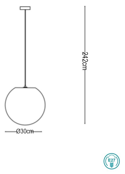 Φωτιστικό Κρεμαστό Ideal Lux Carta 226026 D30