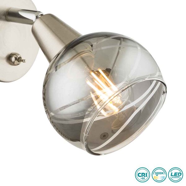 Απλίκα Globo Lighting Roman 54348-1 Νίκελ Ματ