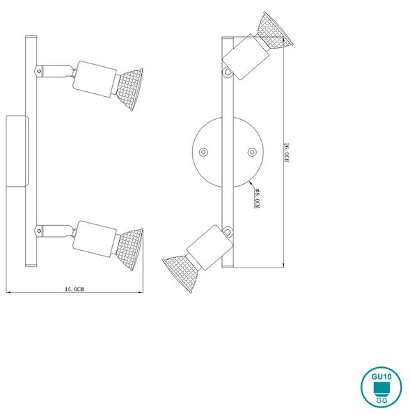 Απλίκα Globo Lighting Olana 57381-2L Λευκό