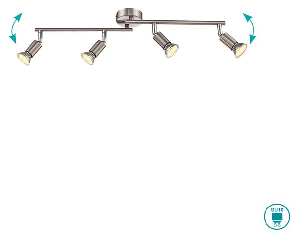 Φωτιστικό Οροφής Globo Lighting Matrix 57991-4 Νίκελ Ματ