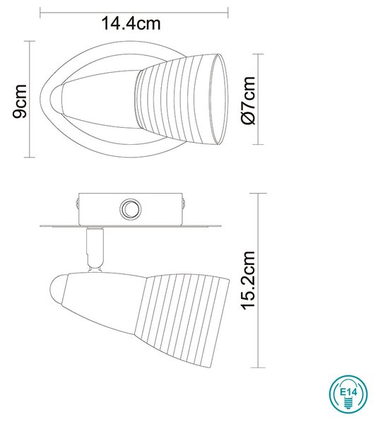 Απλίκα Globo Lighting Caleb 54536-1 Χρώμιο