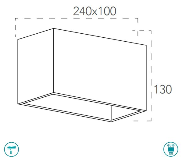 Φωτιστικό Οροφής Intec Foster-PL25 8031414876013 Γύψινο