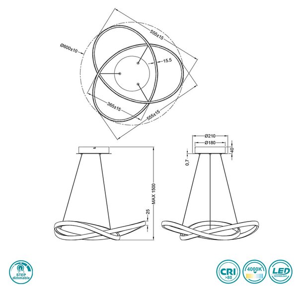 Φωτιστικό Κρεμαστό RL Lighting Course R32051131 Λευκό Ματ (4000K)