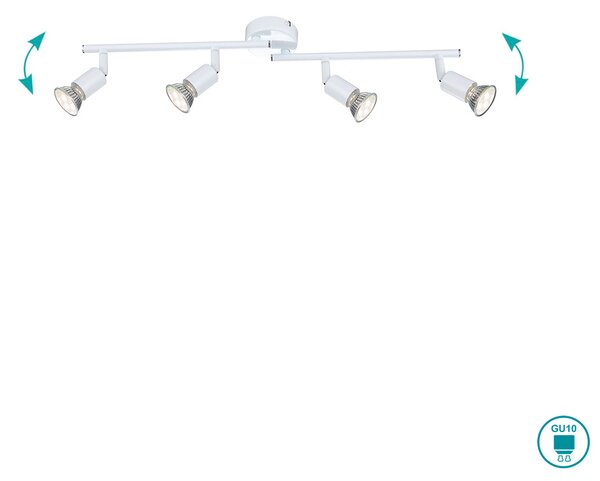 Φωτιστικό Οροφής Globo Lighting Olana 57381-4L Λευκό