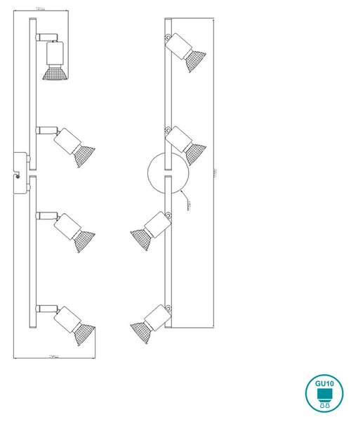 Φωτιστικό Οροφής Globo Lighting Olana 57381-4L Λευκό