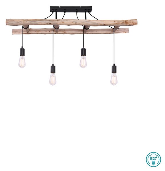 Κρεμαστό Φωτιστικό Ράγα Globo Lighting Irmgard 15348-4D Μαύρο