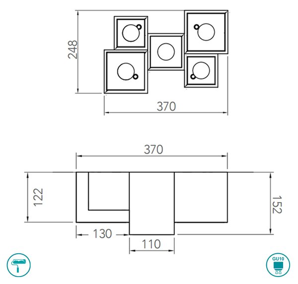 Φωτιστικό Οροφής Intec Foster-PL5 8031414867530 Γύψινο