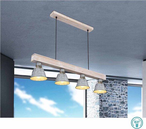 Κρεμαστό Φωτιστικό Ράγα Globo Lighting Gunther I 15366Z-4H