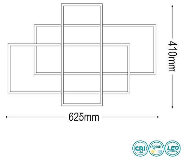 Φωτιστικό Οροφής Ideal Lux Frame 230726