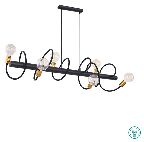 Κρεμαστό Φωτιστικό Ράγα Globo Lighting Eddy 54010-6H Χρυσό