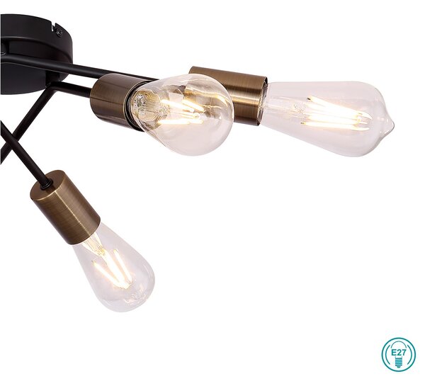 Φωτιστικό Οροφής Globo Lighting Sarini 54003-6D Μαύρο