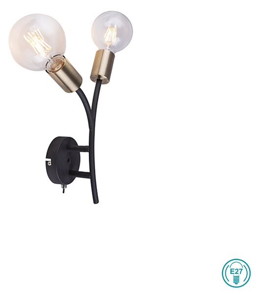 Απλίκα Globo Lighting Sarini 54003-2W Μαύρο