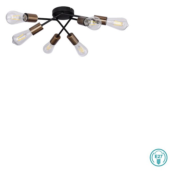 Φωτιστικό Οροφής Globo Lighting Sarini 54003-6D Μαύρο