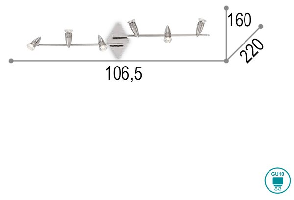 Φωτιστικό Σποτ Ideal Lux Alfa 006338 Νίκελ Ματ