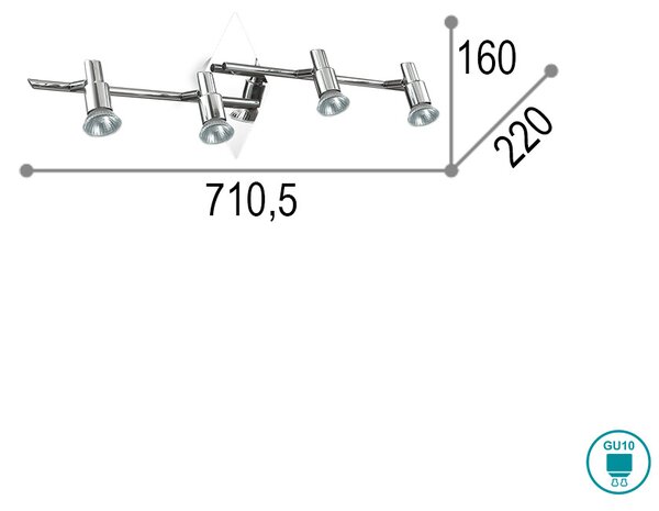 Φωτιστικό Σποτ Ideal Lux Slem 142067 Χρώμιο