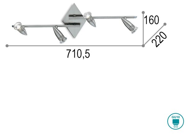 Φωτιστικό Σποτ Ideal Lux Alfa 006321 Νίκελ Ματ