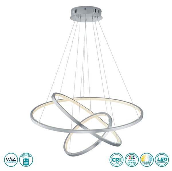 Φωτιστικό Κρεμαστό Trio Lighting Aaron 352710307 Νικέλ Ματ Smart