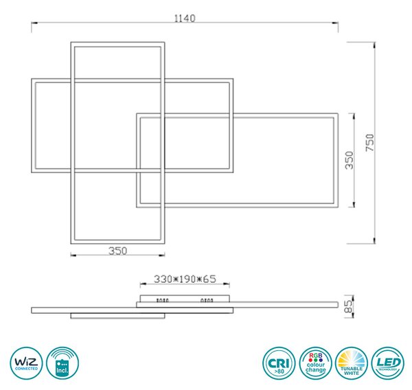 Φωτιστικό Οροφής Trio Lighting Thiago 652690342 Ανθρακί Smart