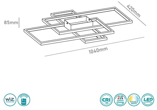 Φωτιστικό Οροφής Trio Lighting Thiago 652610342 Ανθρακί Smart