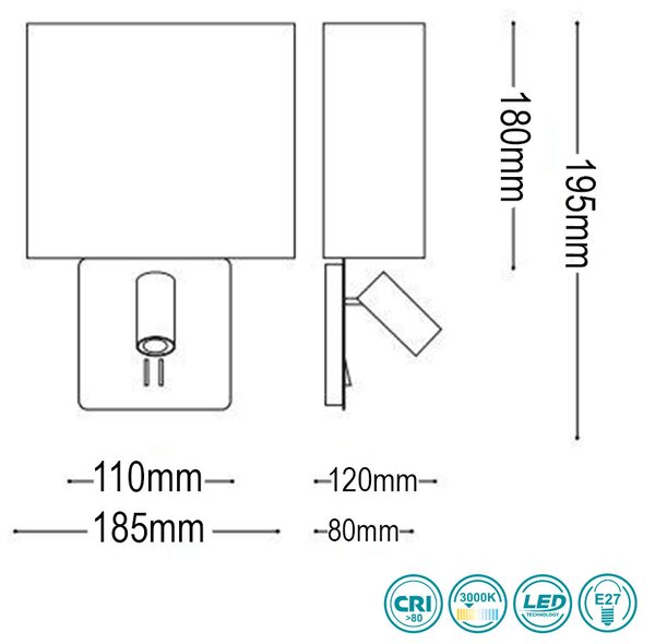 Απλίκα Ideal Lux Gea 239521 Λευκή